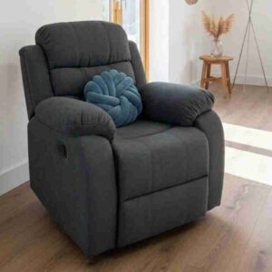 Stanley Manual Recliner Sofa Black Armchair - Image 1