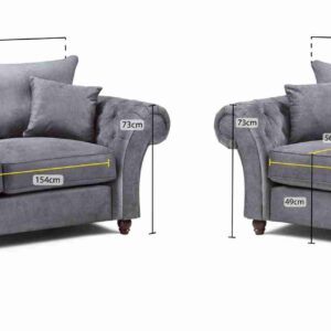 Windsor Fullback Sofa Grey 3+1+1 Set - Image 6