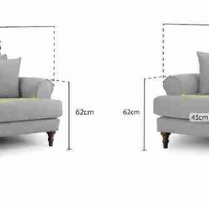 Summer Elegant Grey 3+1+1 Seater Sofa - Image 9