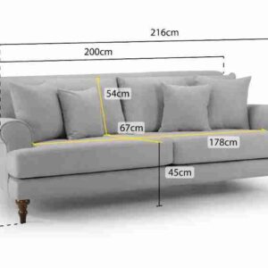 Summer Elegant Grey 3+1+1 Seater Sofa - Image 10