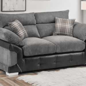 Logan Sofa Black/Grey 2 Seater - Image 1