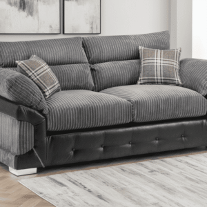 Logan Sofa Black/Grey 3 Seater - Image 1