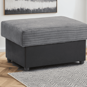 Logan Sofa Black/Grey Footstool - Image 1