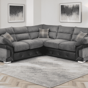 Logan Sofa Black/Grey Large Corner - Image 1