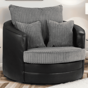 Logan Black/Grey Swivel Chair - Image 1