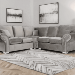 Oakland Plush Grey Large Corner Sofa - Image 1