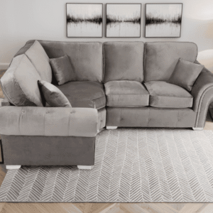 Oakland Plush Grey 1C2 or 2C1 Corner Sofa - Image 1