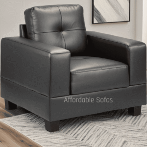 Jerry Black Faux Leather Armchair - Image 1