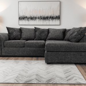 Byron Black Dundee Right Hand Facing Corner Sofa - Image 1