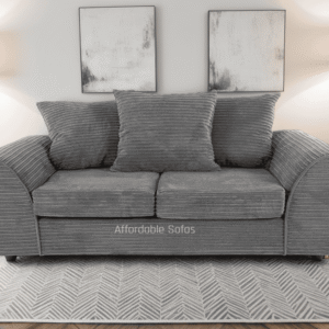 Byron Grey Cord 3-Seater Sofa - Image 1