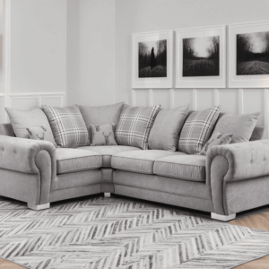 Verona Alaska Silver/Grey Scatterback Left Hand Facing Corner Sofa Bed - Image 1