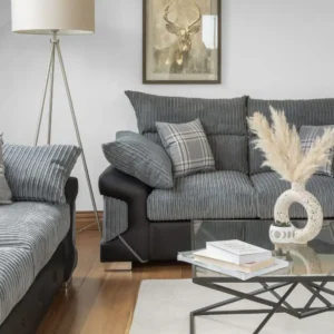 Logan Sofa Black/Grey 3+2 Set - Image 5