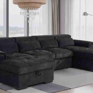 Alaya Sofabed Black U Shape Corner - Image 1