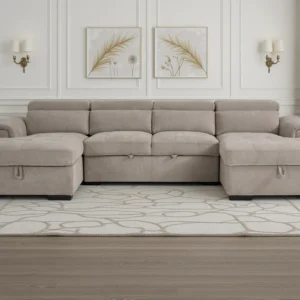 Alaya Sofabed Beige U Shape Corner - Image 1