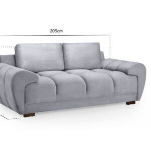 Azzuro Grey 3 Seater Grey - Image 7