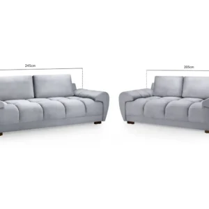 Azzuro Sofa Grey 3+2 Set - Image 3