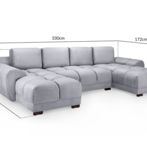 Azzuro Grey 3 Seater Grey - Image 15