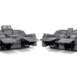 Galaxy Tech Electric Recliner Sofa Grey 3+2+1 - Image 3
