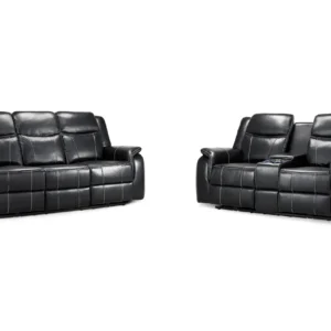 Galaxy Tech Electric Recliner Sofa Black 3+2+1 Set - Image 5