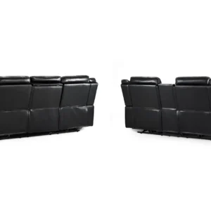 Galaxy Tech Electric Recliner Sofa Black 3+2+1 Set - Image 4