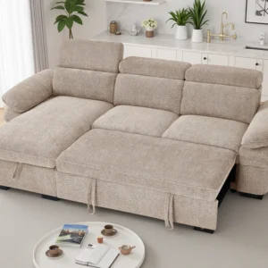 Hudson Sofabed Beige Universal Corner - Image 3