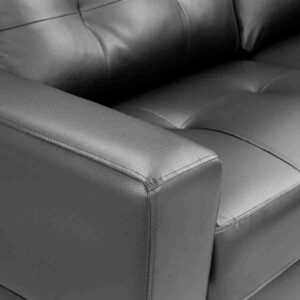 Jerry Black Faux Leather Armchair - Image 3