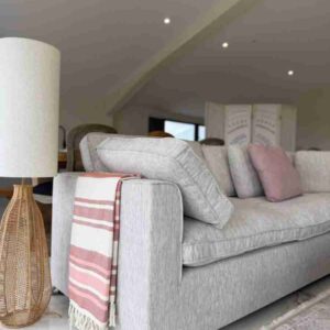 Santorini Sofa Grey Large Corner with Footstool - Image 6