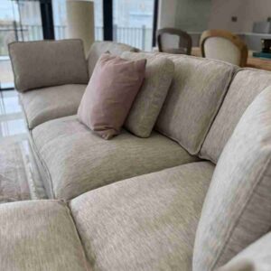 Santorini Sofa Grey Large Corner with Footstool - Image 7