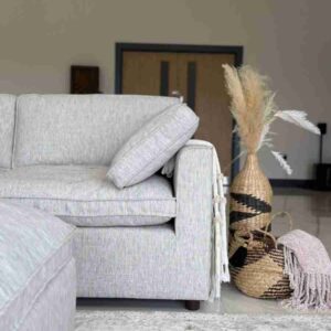 Santorini Sofa Grey Large Corner with Footstool - Image 8