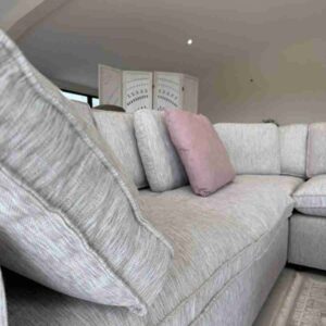 Santorini Sofa Grey Large Corner with Footstool - Image 9