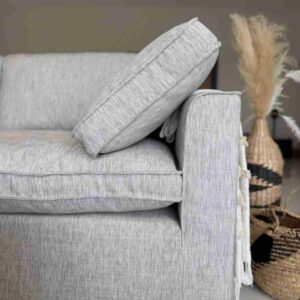 Santorini Sofa Grey Large Corner with Footstool - Image 3