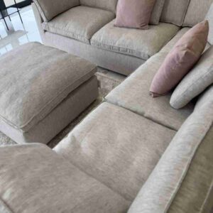 Santorini Sofa Grey Large Corner with Footstool - Image 4