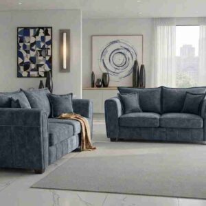 Serena Sofa Range 3+2  Seater Black - Image 1
