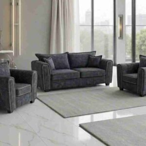 Serena Sofa Range 3+1+1  Seater Black - Image 1