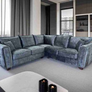 Serena Sofa Range Large Corner Sofa Black - Image 1
