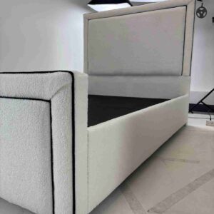 Lorenzo slate bed frame Bouncle fabric or Plush Velvet - Image 2
