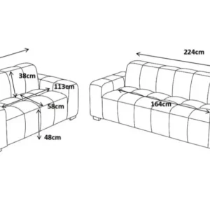 Paris Sofa Grey 2 Seater - Image 3