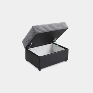 Logan Sofa Black/Grey Footstool - Image 2